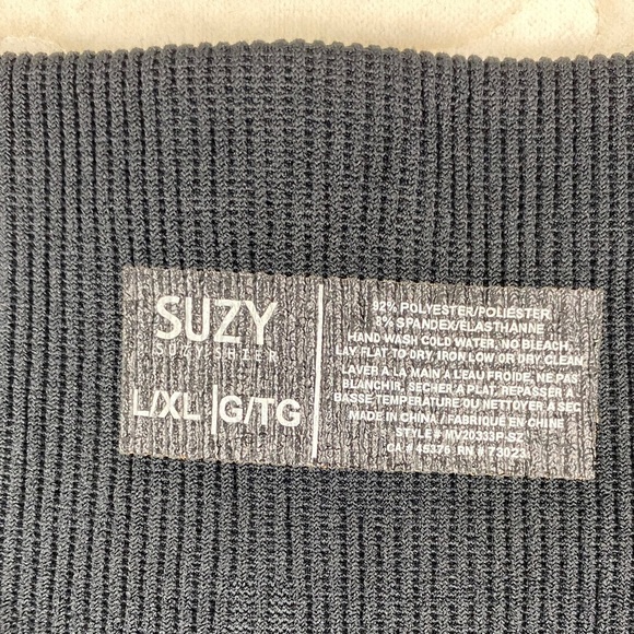 Suzy Shier Black Textured Leggings - Picture 3 of 9